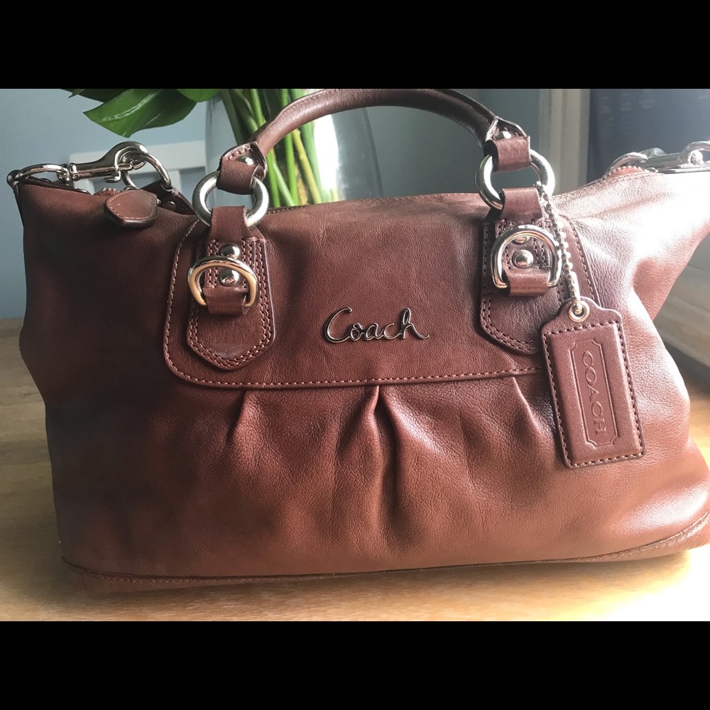 Coach Ashley brown leather satchel/ shoulder bag
